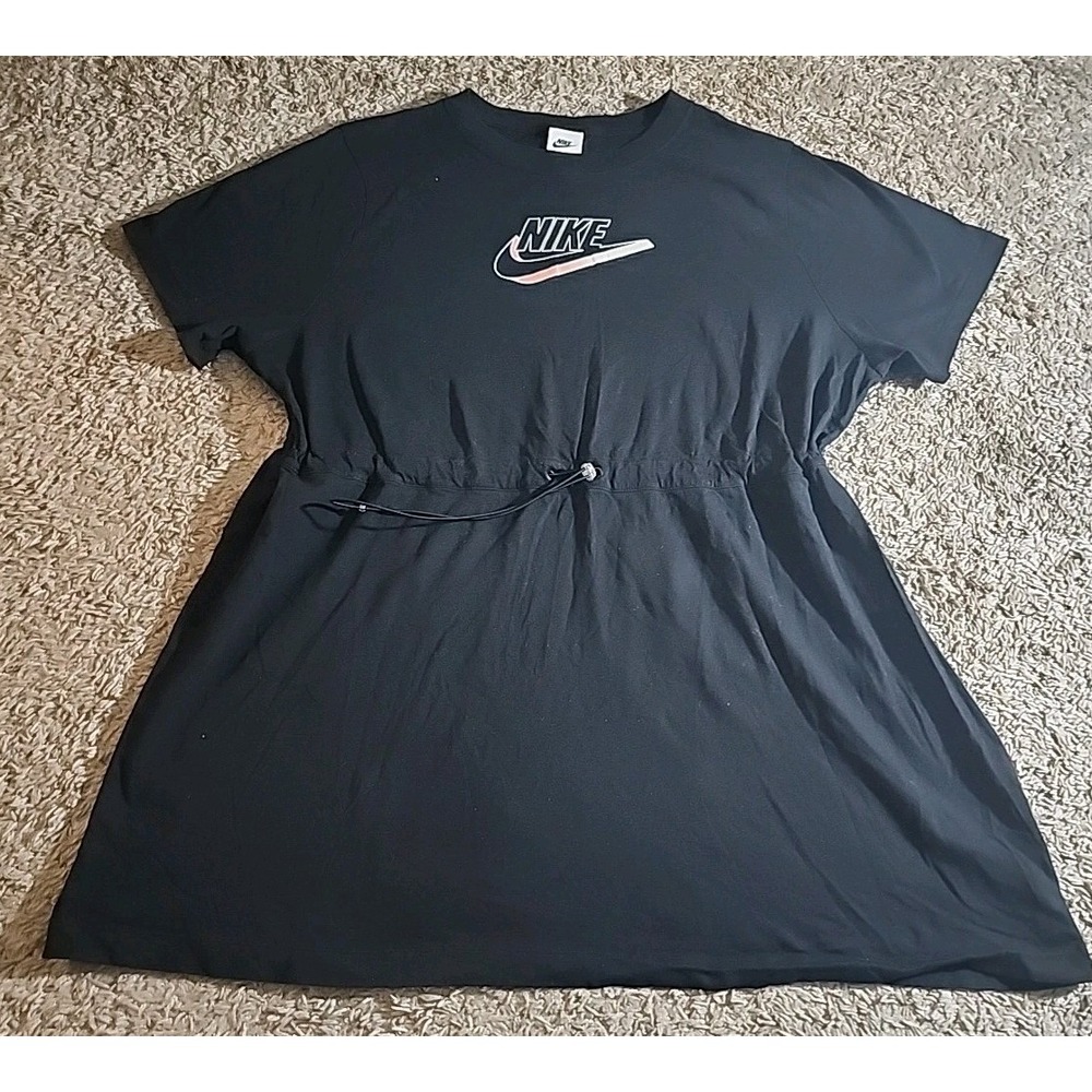 Nike Black Tunic Top with Pink Swoosh Logo